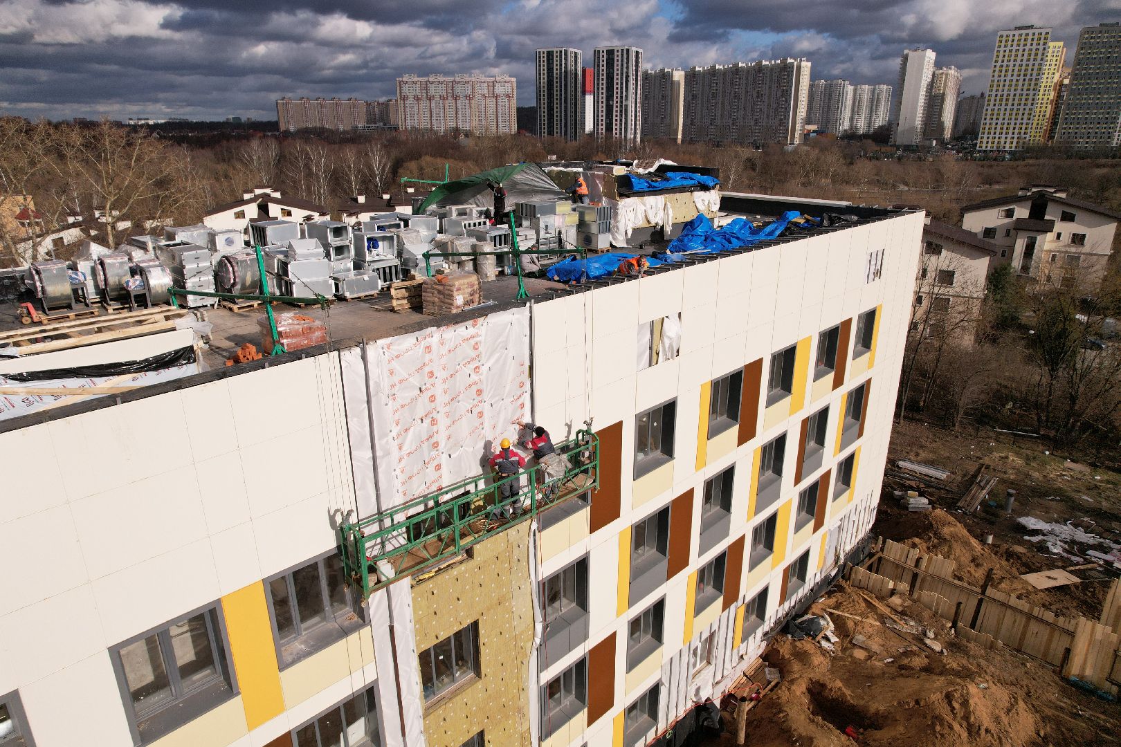 видео с коптера, капремонт роддома в химках,