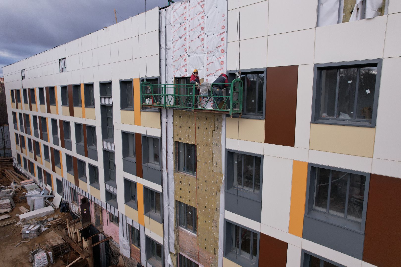 видео с коптера, капремонт роддома в химках,