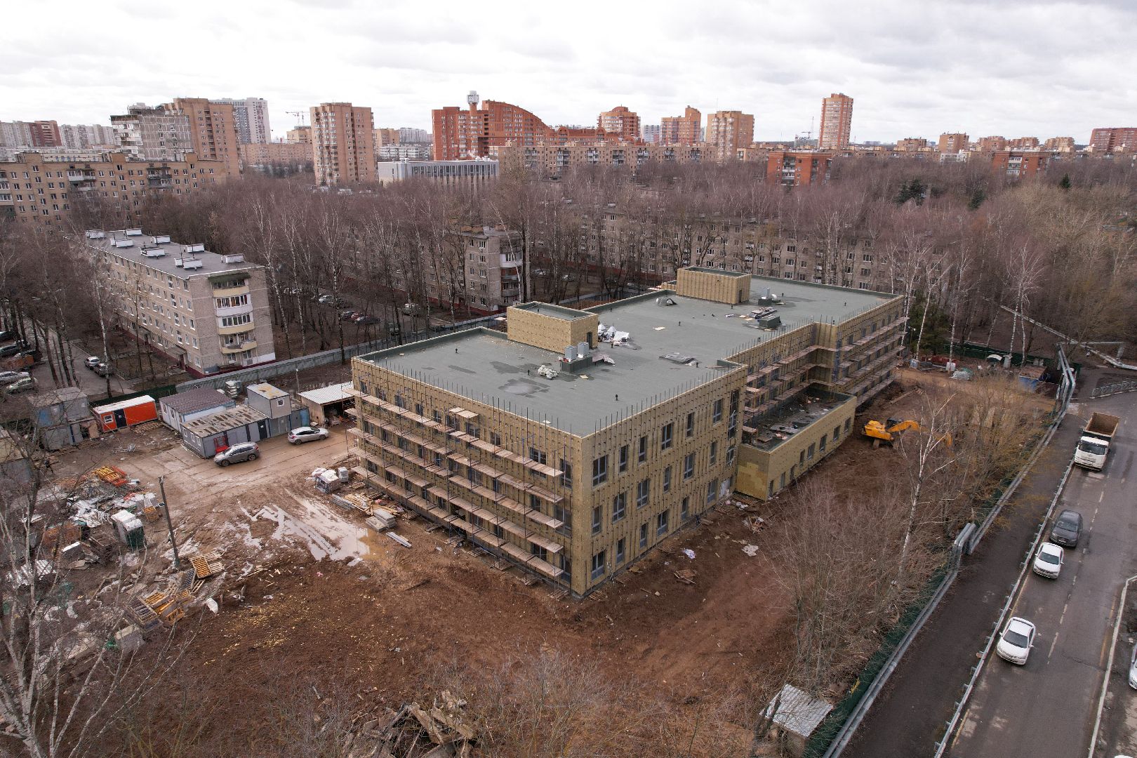 видео с коптера, детский сад 9 в химках, реконструкция детского сада,