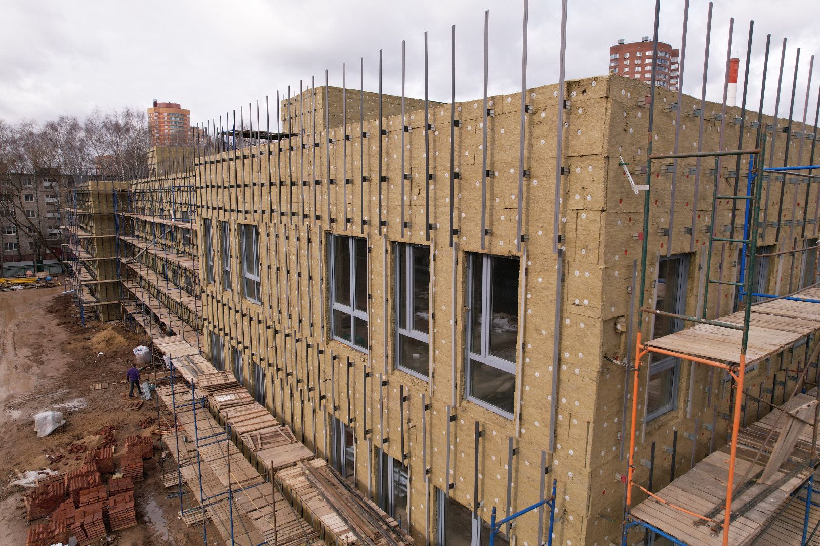 видео с коптера, детский сад 9 в химках, реконструкция детского сада,