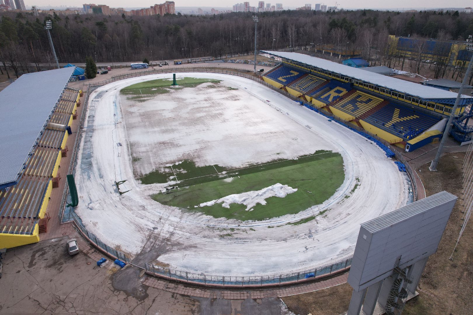 видео с коптера, стадион зоркий, стадион в красногорске,