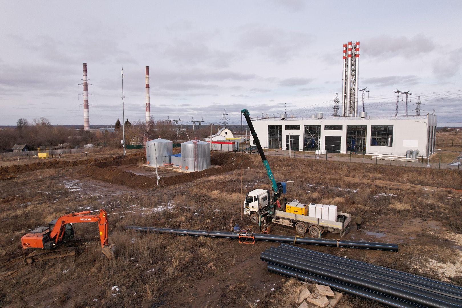 видео с коптера, ремонт канализационной сети в кашире,