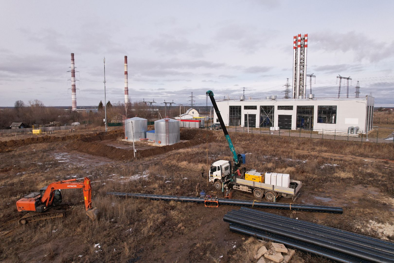 видео с коптера, ремонт канализационной сети в кашире,