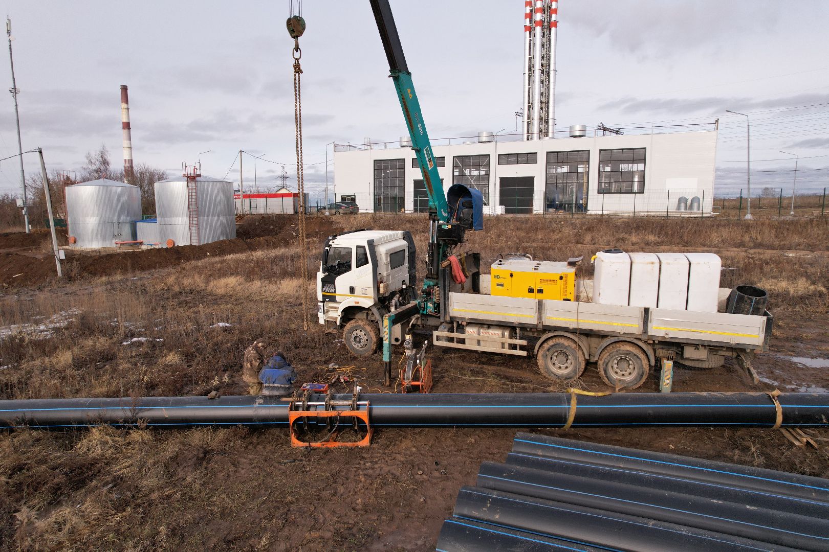 видео с коптера, ремонт канализационной сети в кашире,
