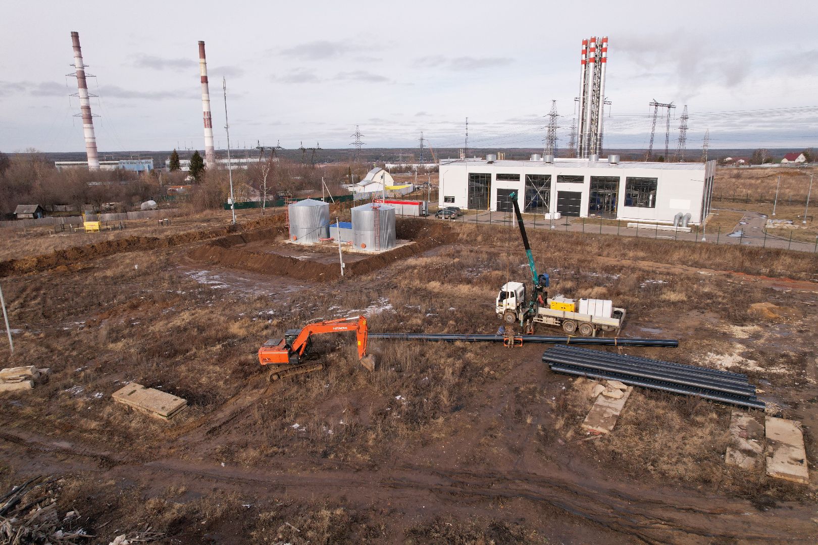 видео с коптера, ремонт канализационной сети в кашире,
