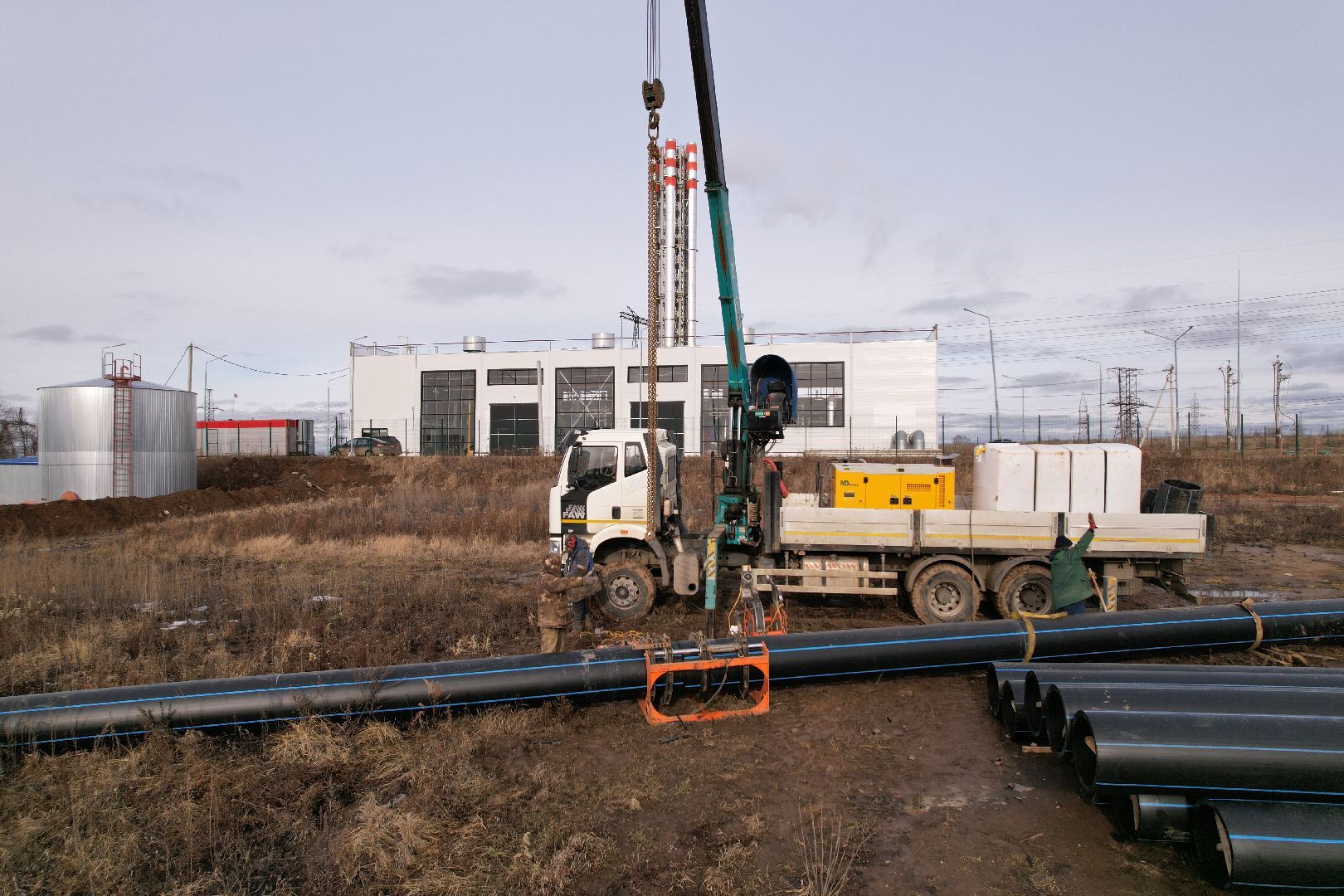 видео с коптера, ремонт канализационной сети в кашире,