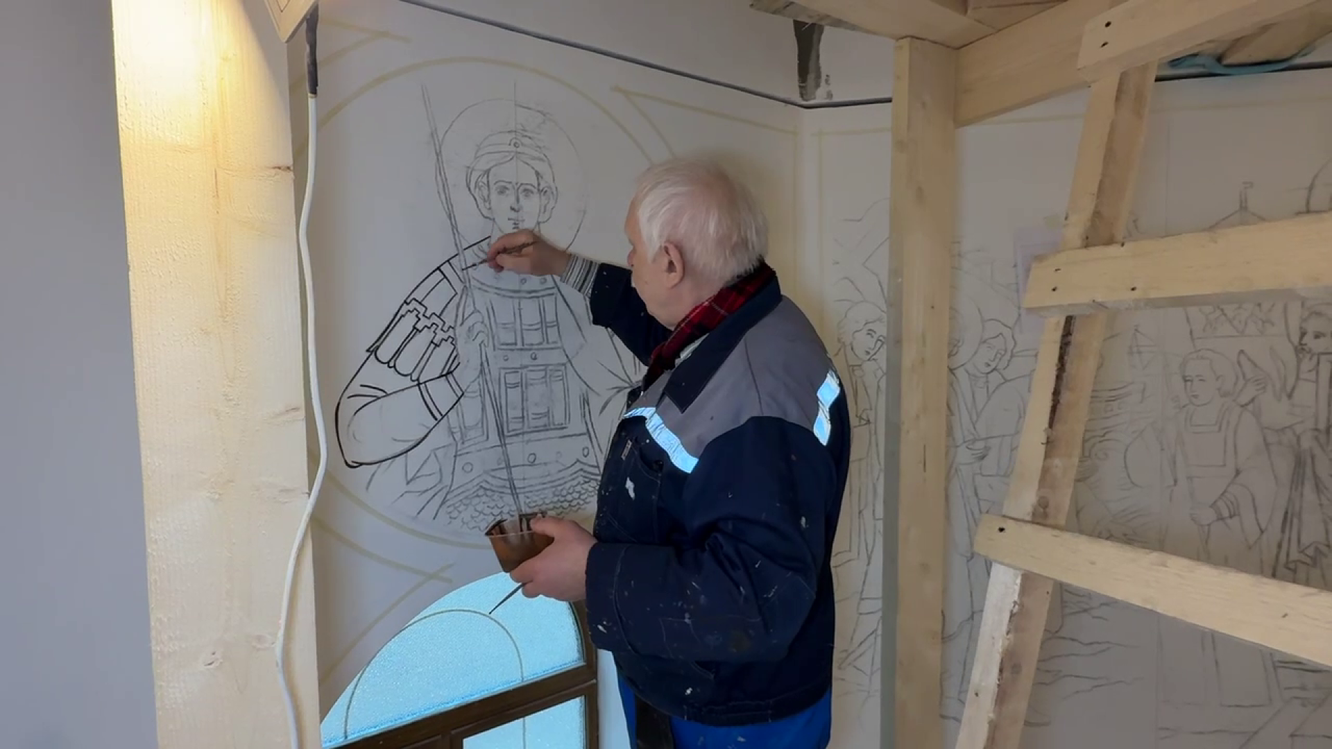 реутов, мемориал славы, часовня, реконструкция, леса, роспись часовни,