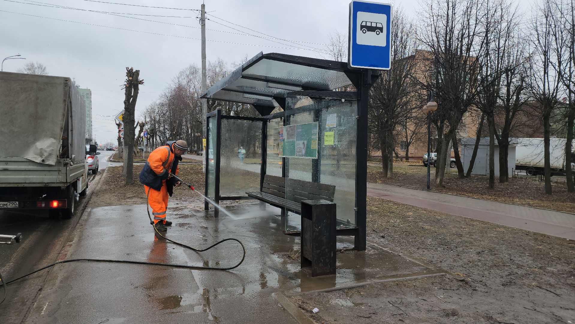 серпухов, подмосковье, уборка, остановки,