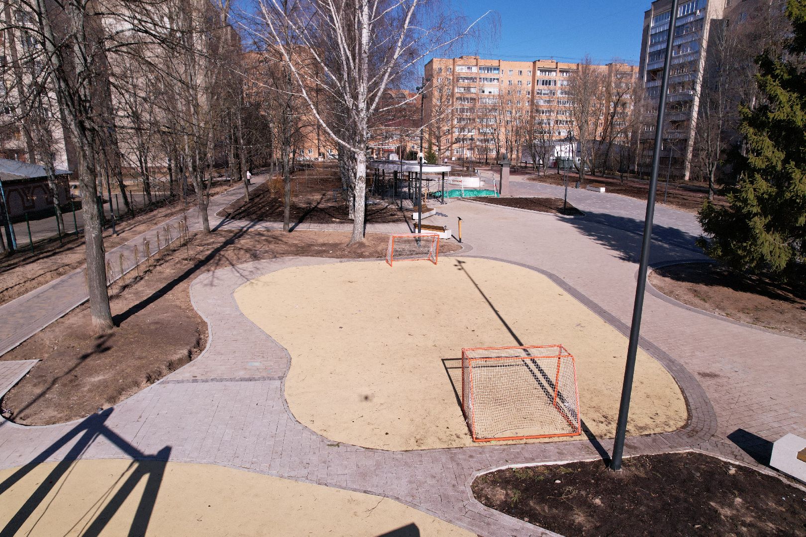 видео с коптера, сквер журавлева, благоустройство сквера в дубне,