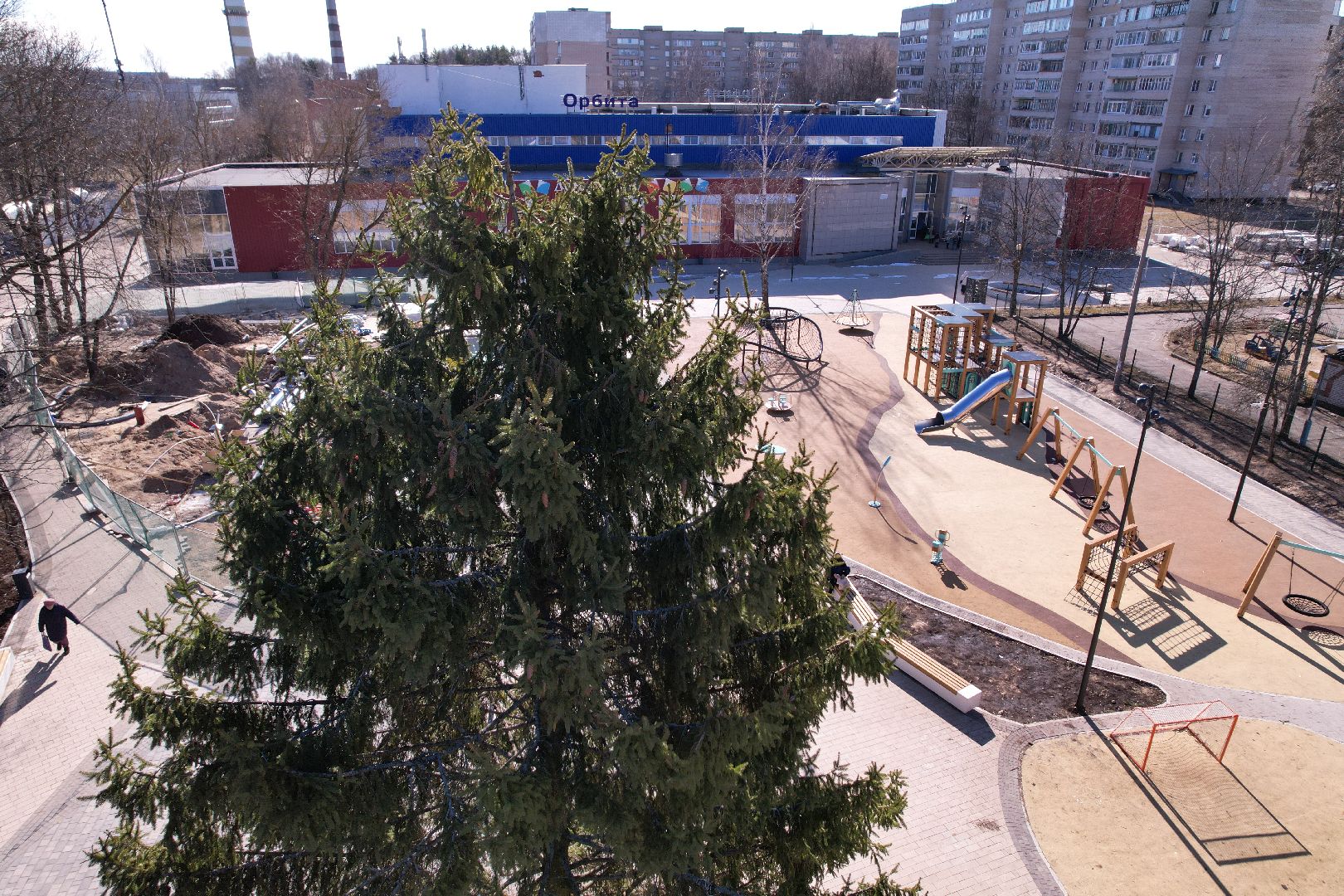 видео с коптера, сквер журавлева, благоустройство сквера в дубне,