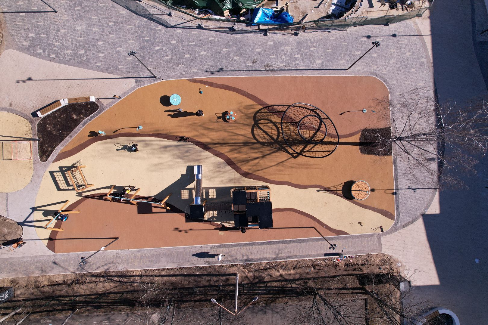 видео с коптера, сквер журавлева, благоустройство сквера в дубне,