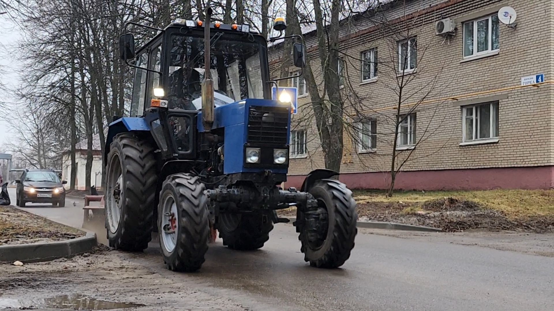 Бронницы, Благоустройство, Уборка дорог, Весенняя уборка, Поселок Горка,