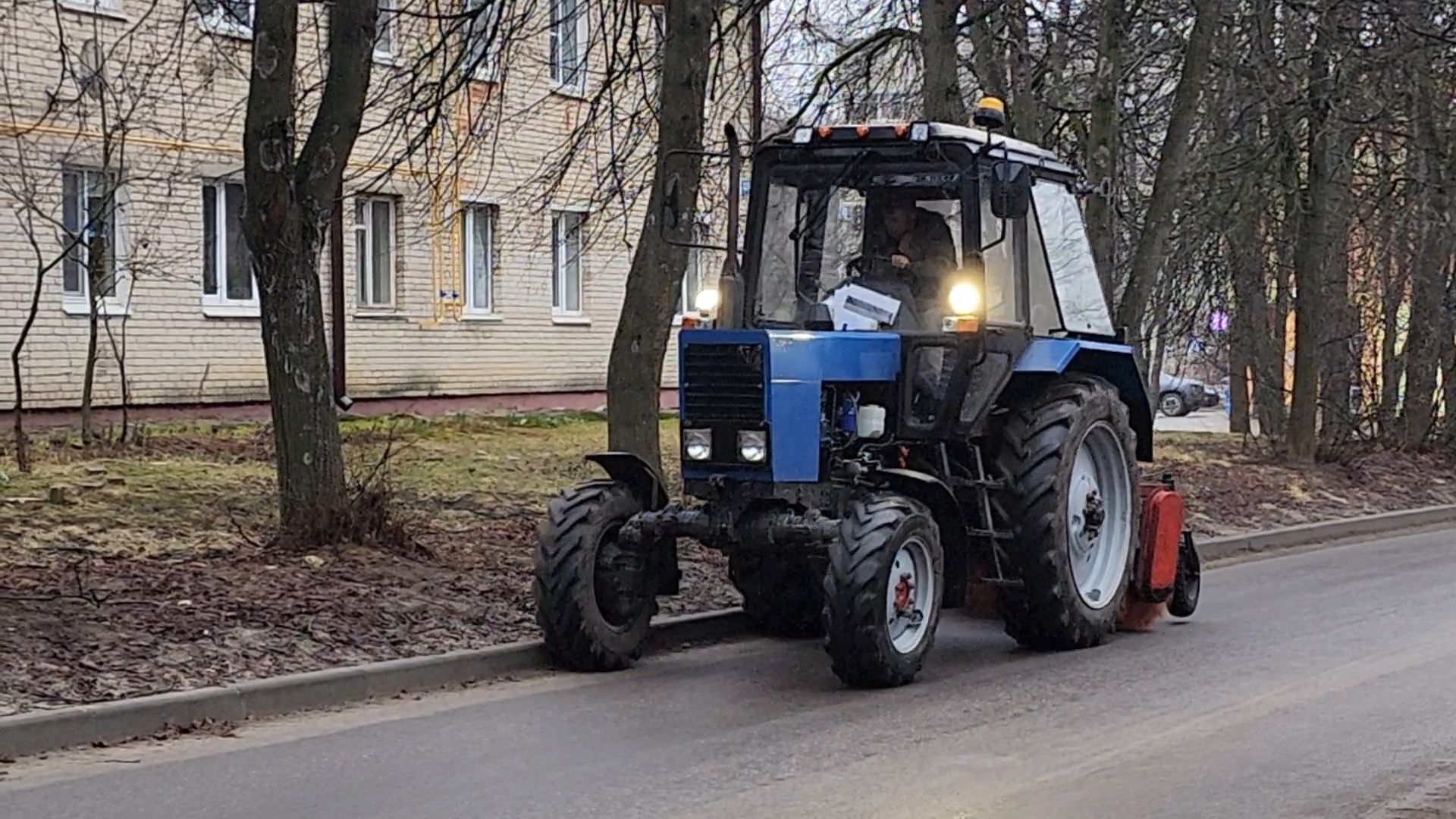 Бронницы, Благоустройство, Уборка дорог, Весенняя уборка, Поселок Горка,