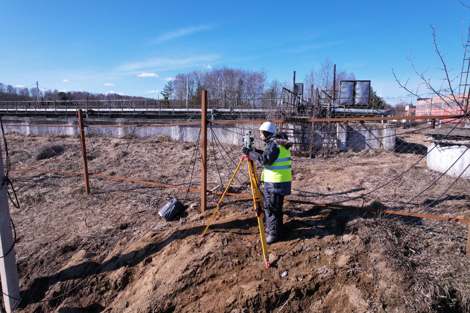видео с коптера, очистные в дубне,