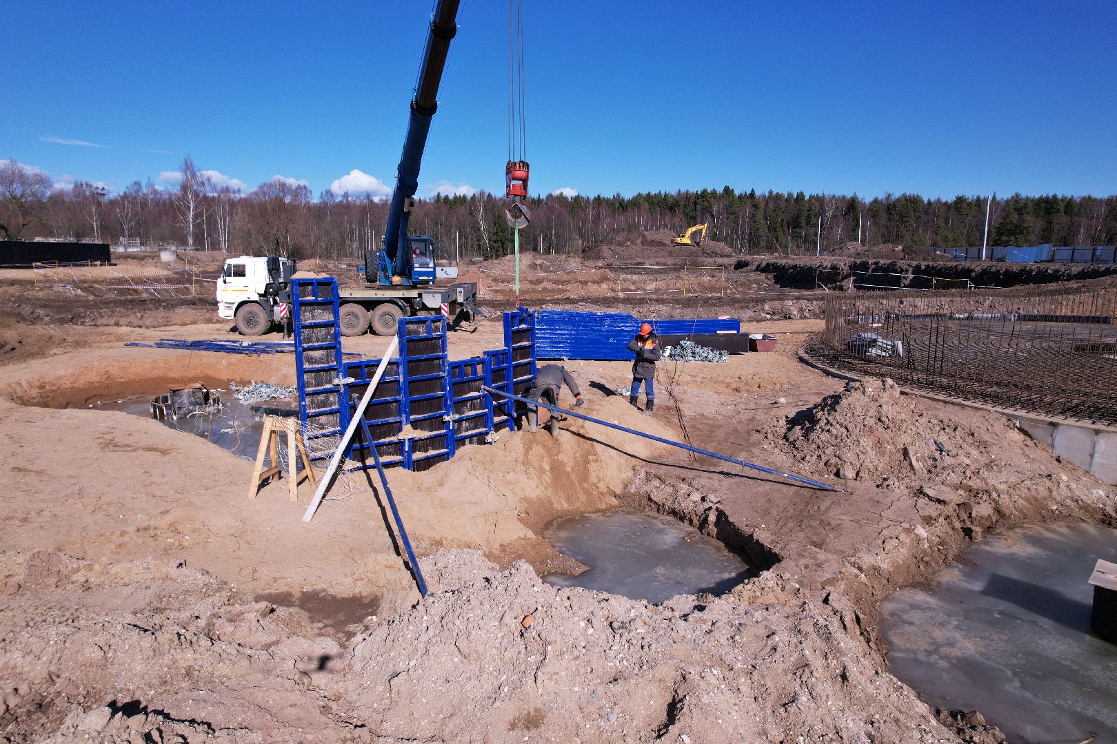 видео с коптера, очистные в дубне,