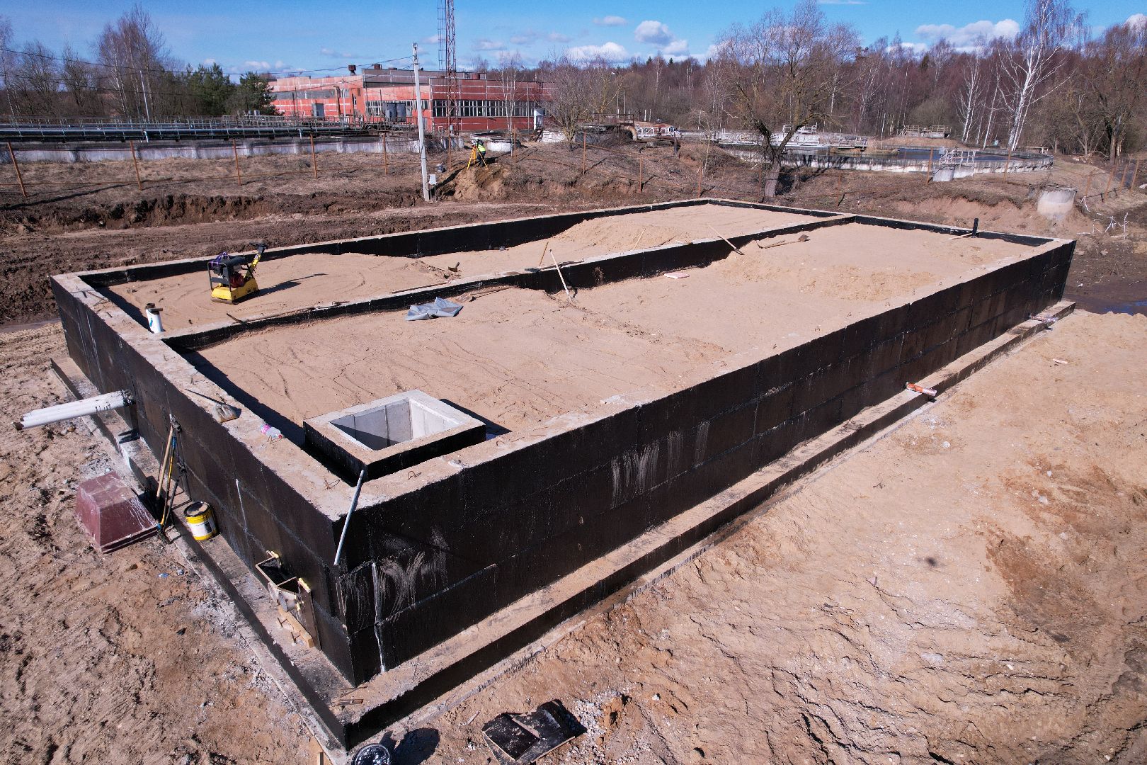 видео с коптера, очистные в дубне,