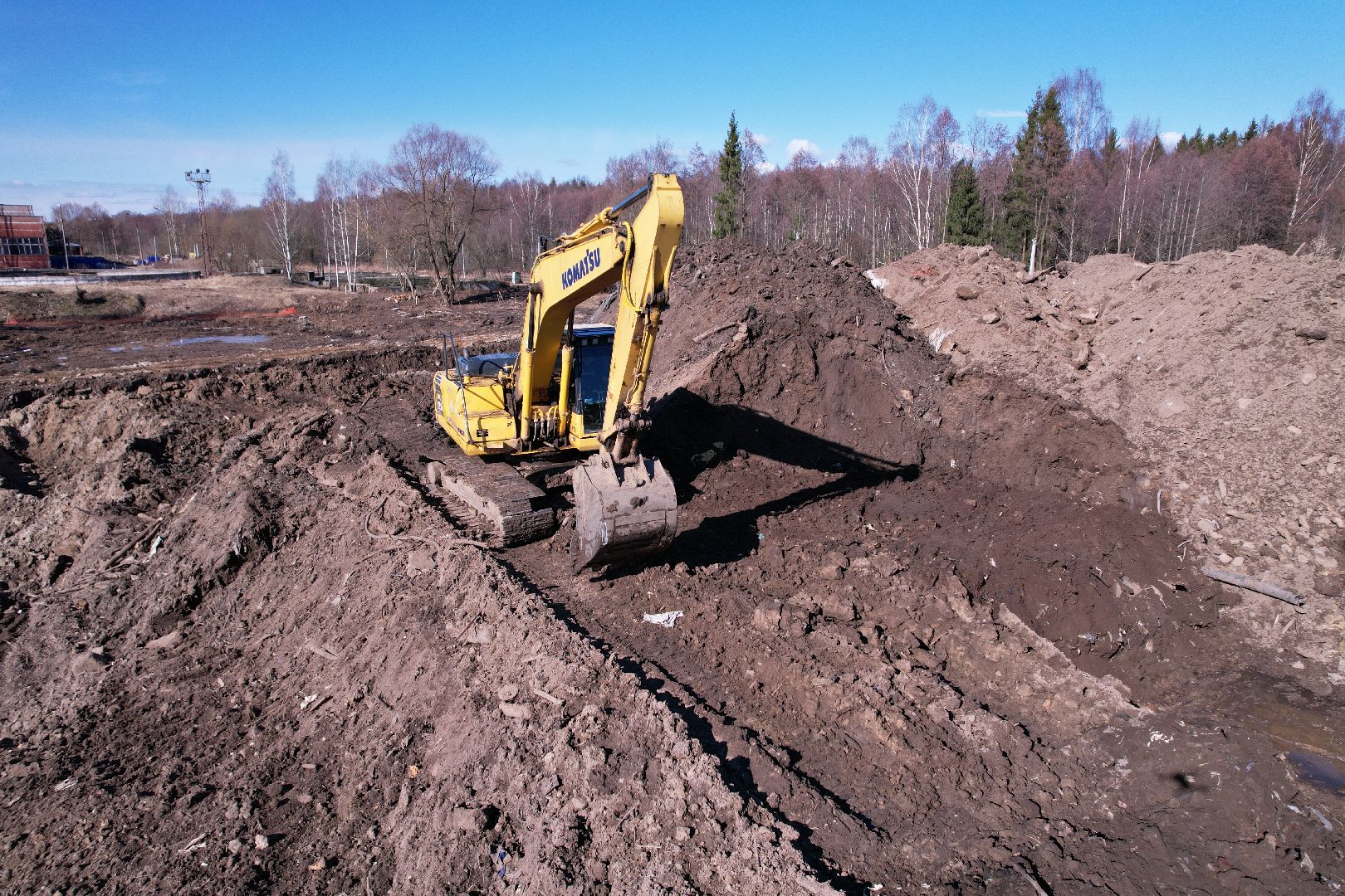 видео с коптера, очистные в дубне,