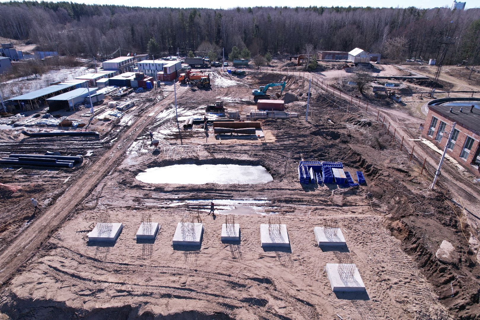 видео с коптера, очистные в дубне,