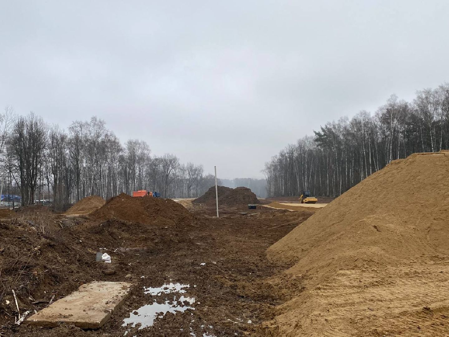 новая дорого в Путилково, Пиятницкое шоссе - Путилково, Мост через реку Журавка, Строительство новой дороги,