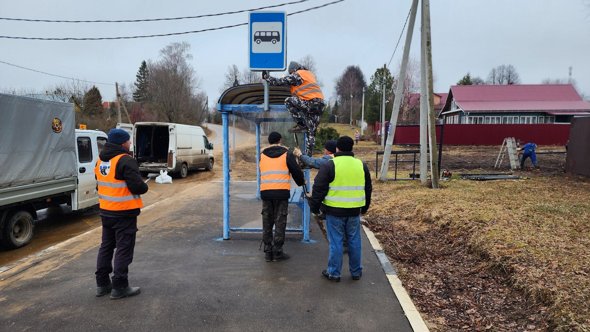 дороги, мосавтодор, уборка остановок, волоколамск, Каменки,