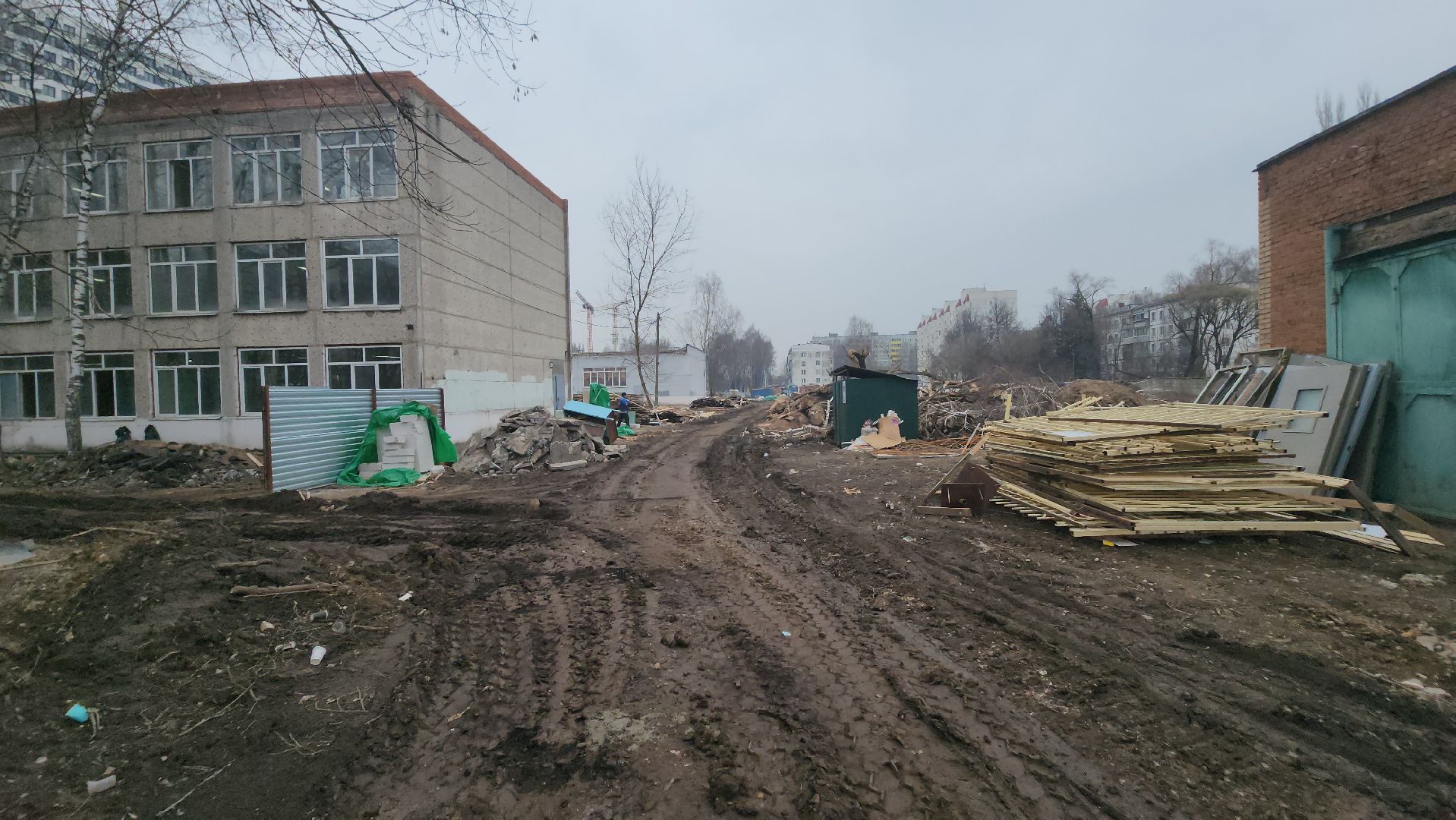 долгопрудный, 7-я школа, пристройка, капремонт, отмостка, демонтаж,