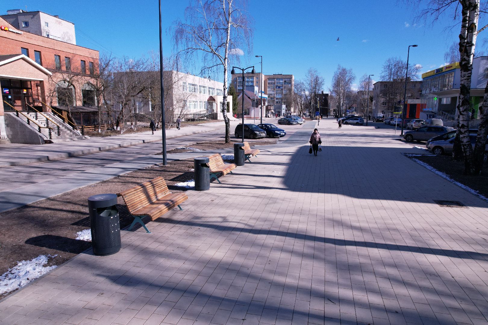 видео с коптера, благоустройство дубны, центральная улица дубны,