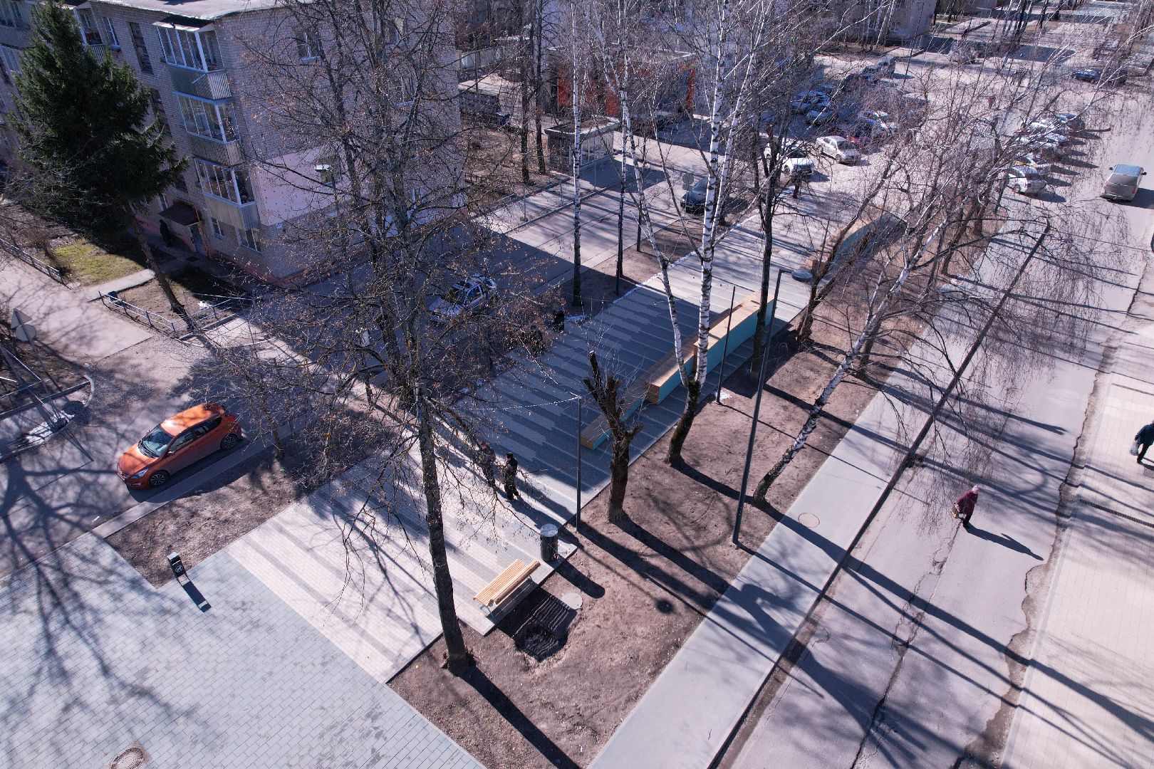 видео с коптера, благоустройство дубны, центральная улица дубны,