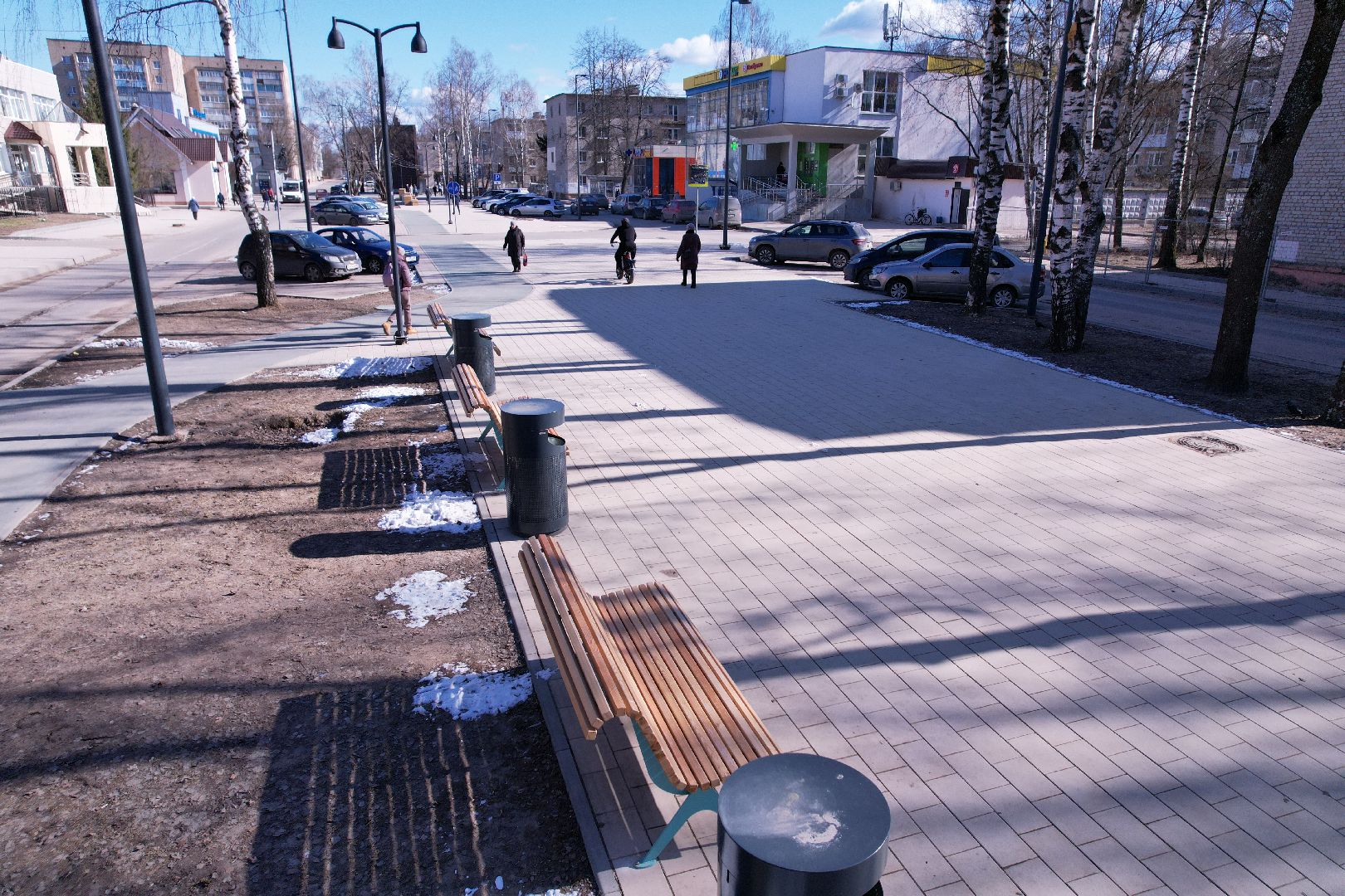 видео с коптера, благоустройство дубны, центральная улица дубны,
