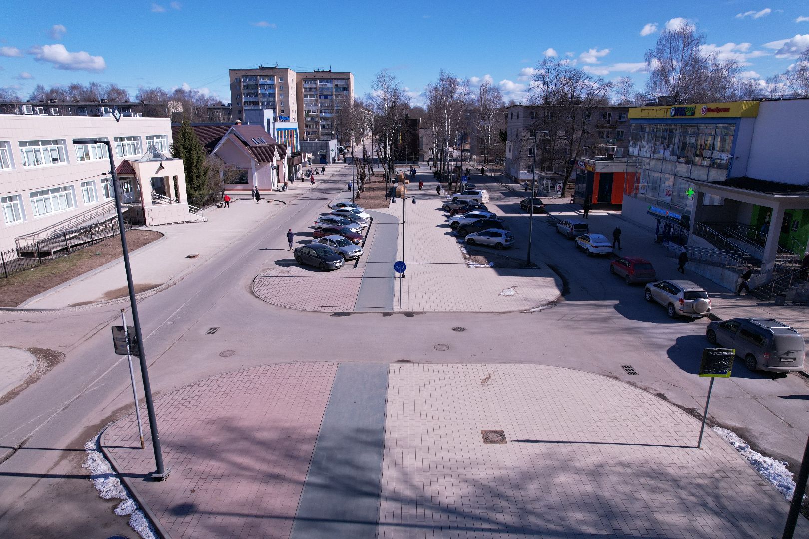 видео с коптера, благоустройство дубны, центральная улица дубны,