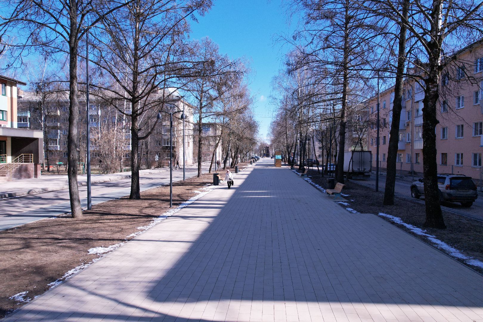 видео с коптера, благоустройство дубны, центральная улица дубны,