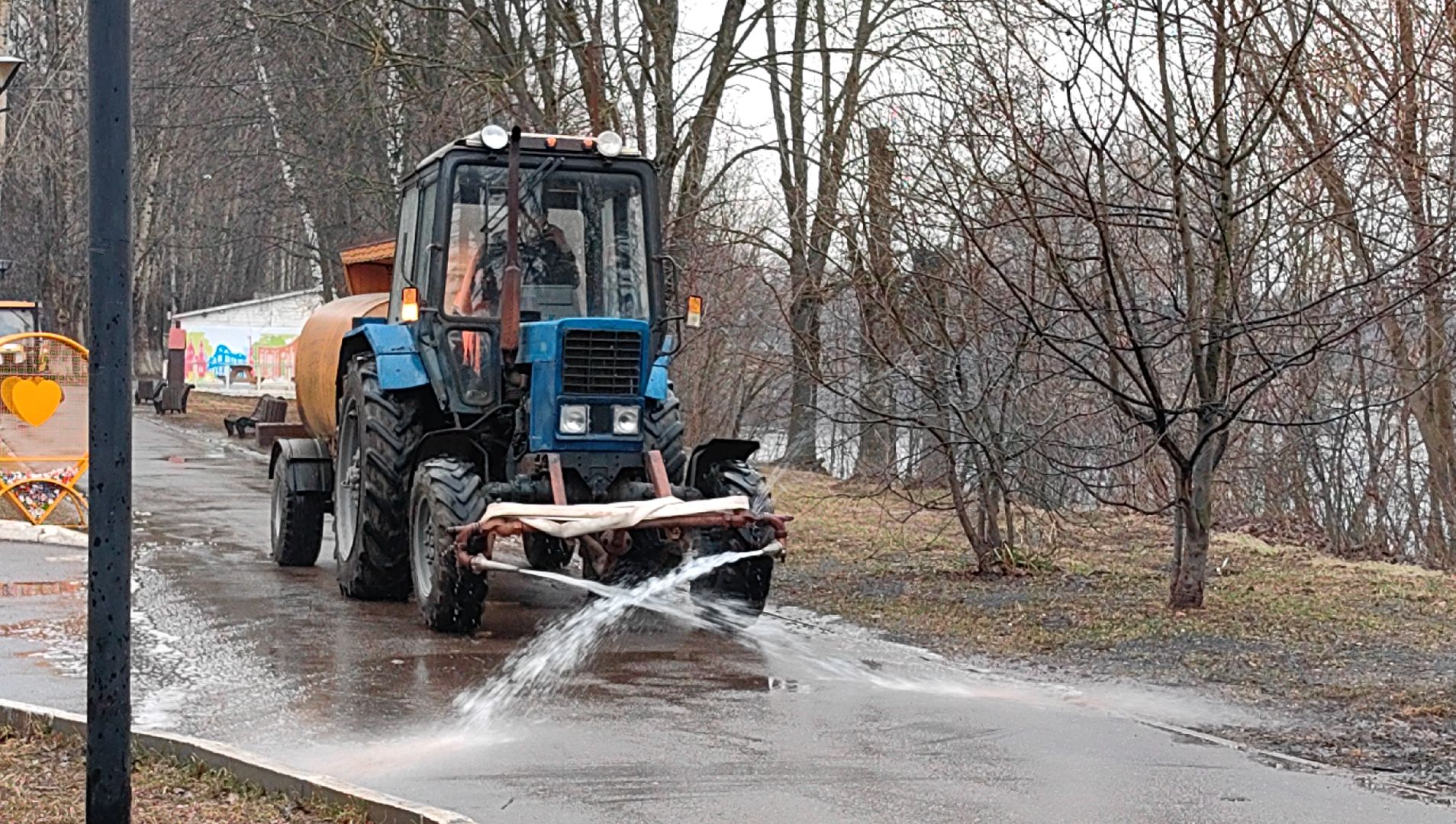 мойка, дороги, уборка, парк, смет,