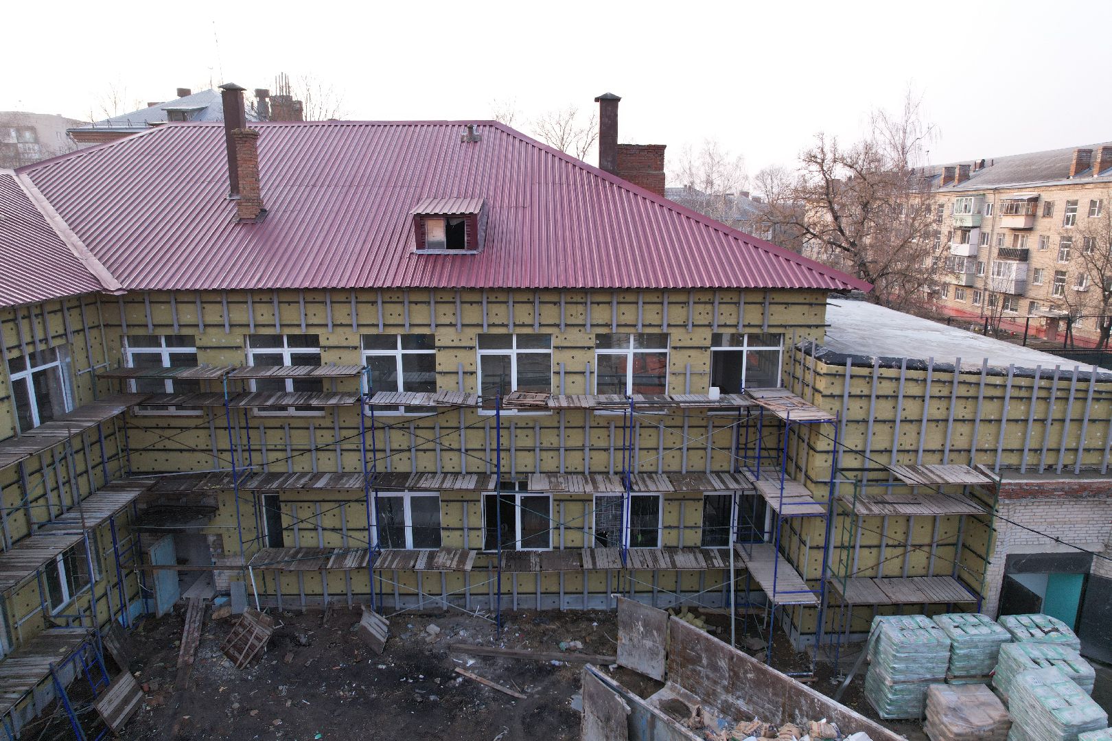 видео с коптера, капремонт школы 24 в Монино, школы в щелково,