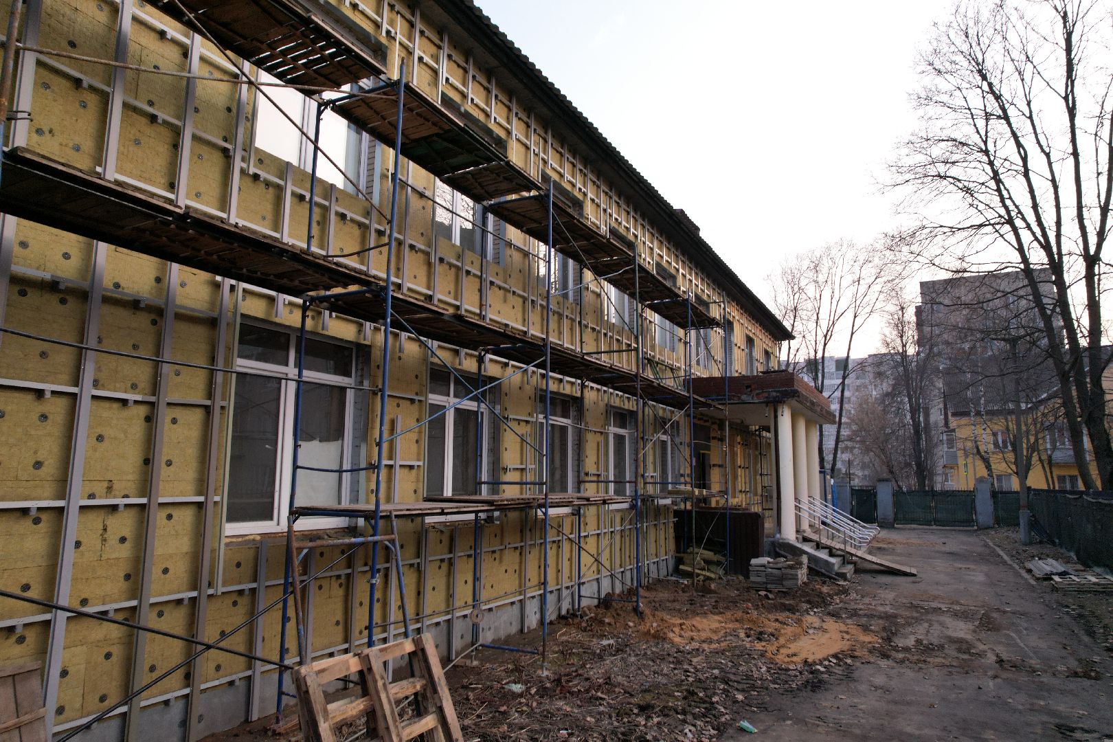 видео с коптера, капремонт школы 24 в Монино, школы в щелково,