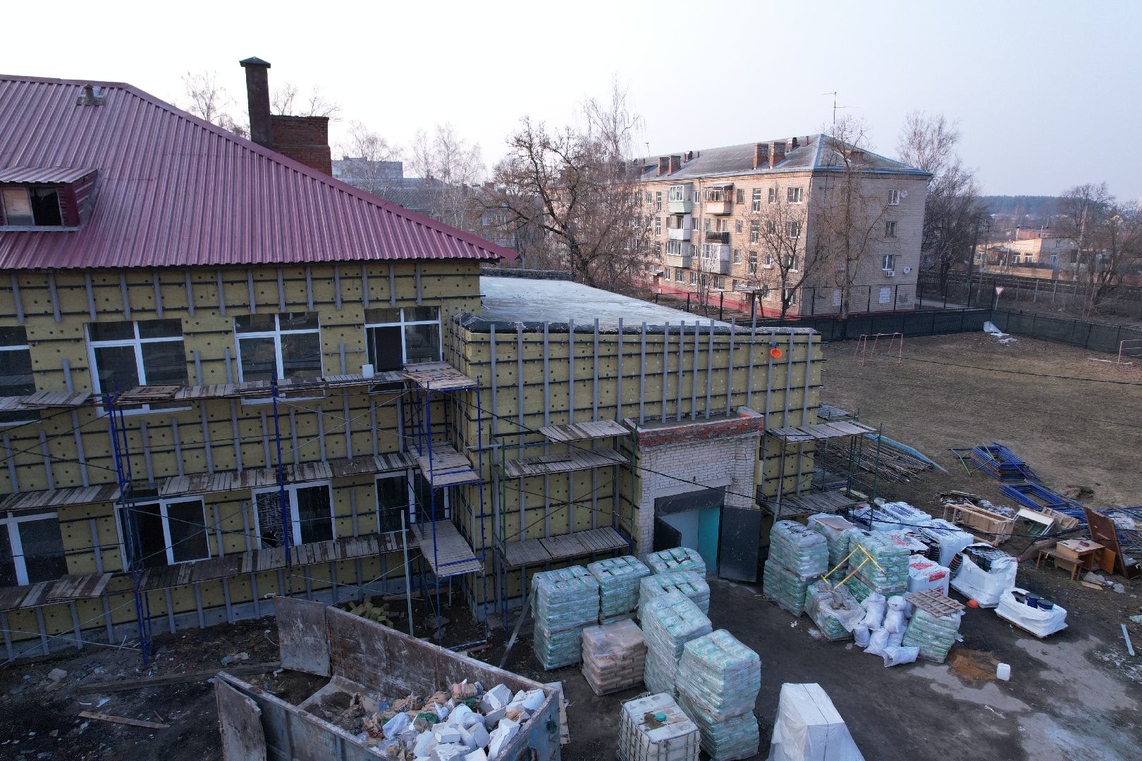 видео с коптера, капремонт школы 24 в Монино, школы в щелково,