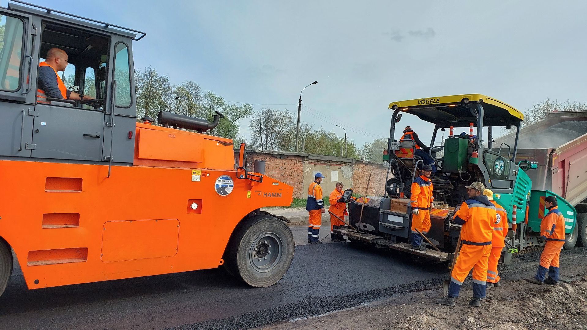 строительство дорог, серпухов, улица межевая, асфальт, дороги, мосавтодор,