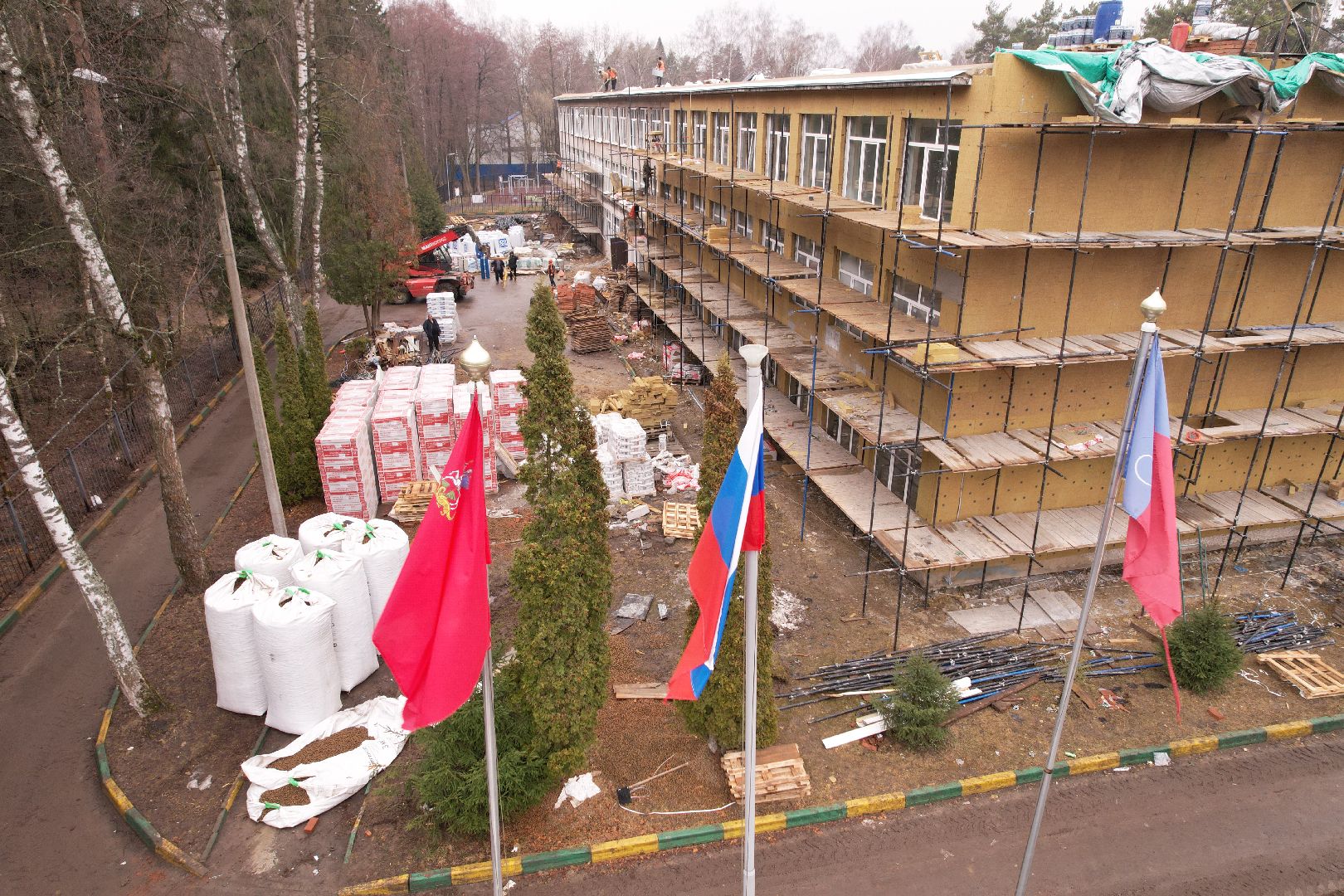 видео с коптера, школа 21 в щелково, капремонт школы в серково,