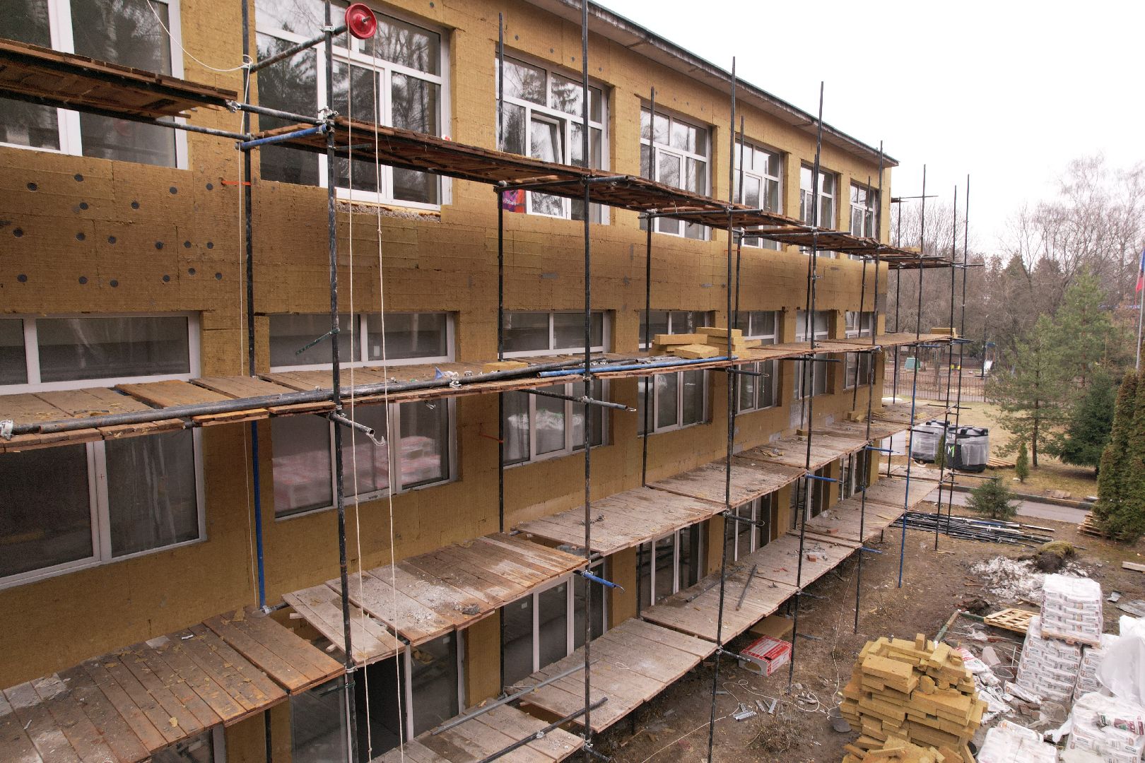 видео с коптера, школа 21 в щелково, капремонт школы в серково,