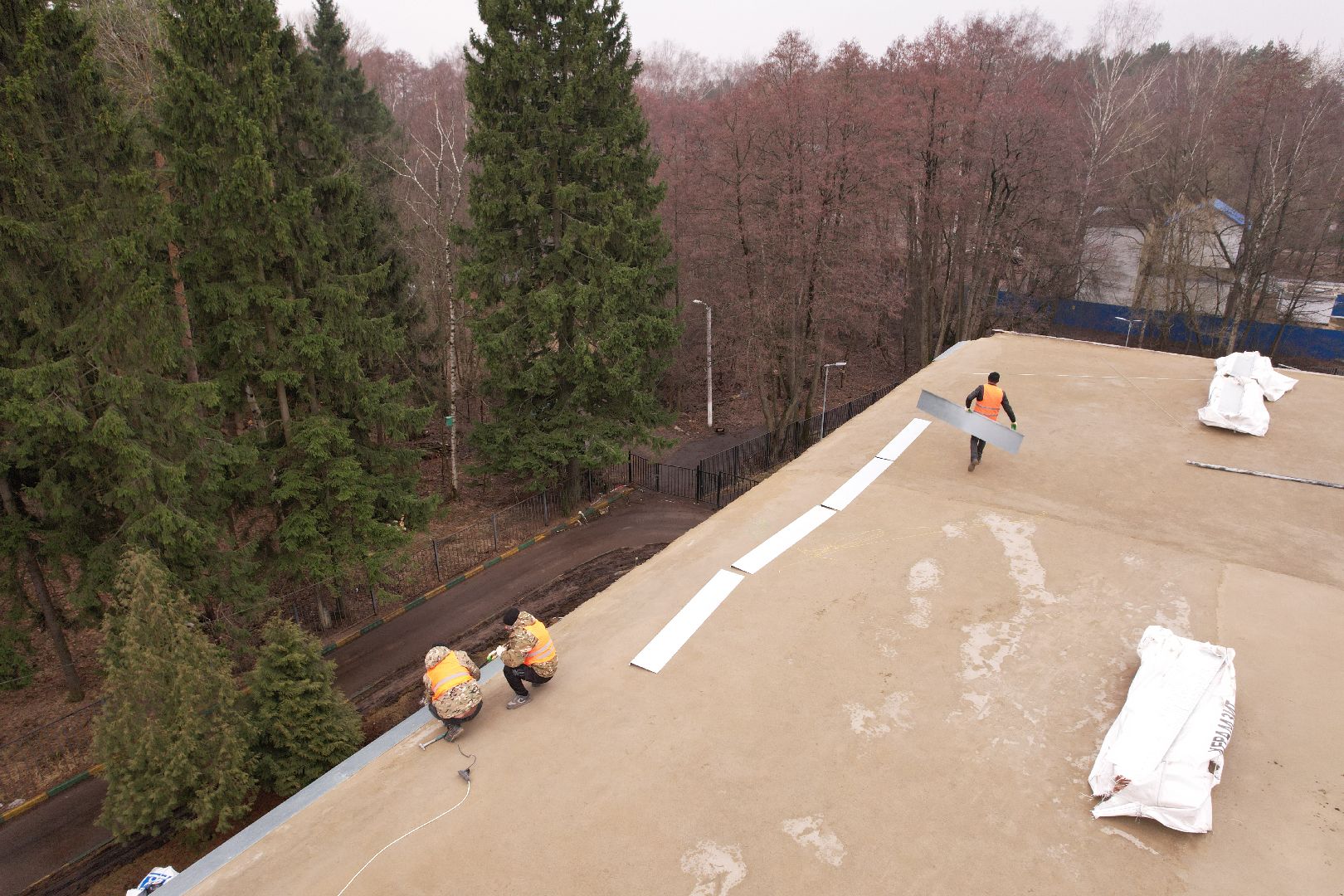 видео с коптера, школа 21 в щелково, капремонт школы в серково,