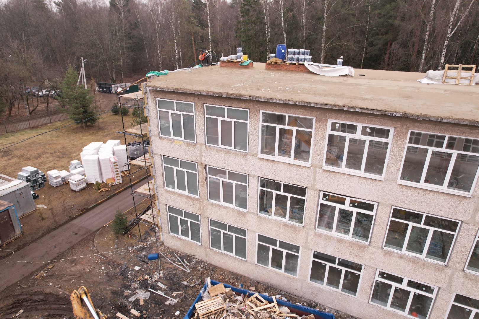 видео с коптера, школа 21 в щелково, капремонт школы в серково,