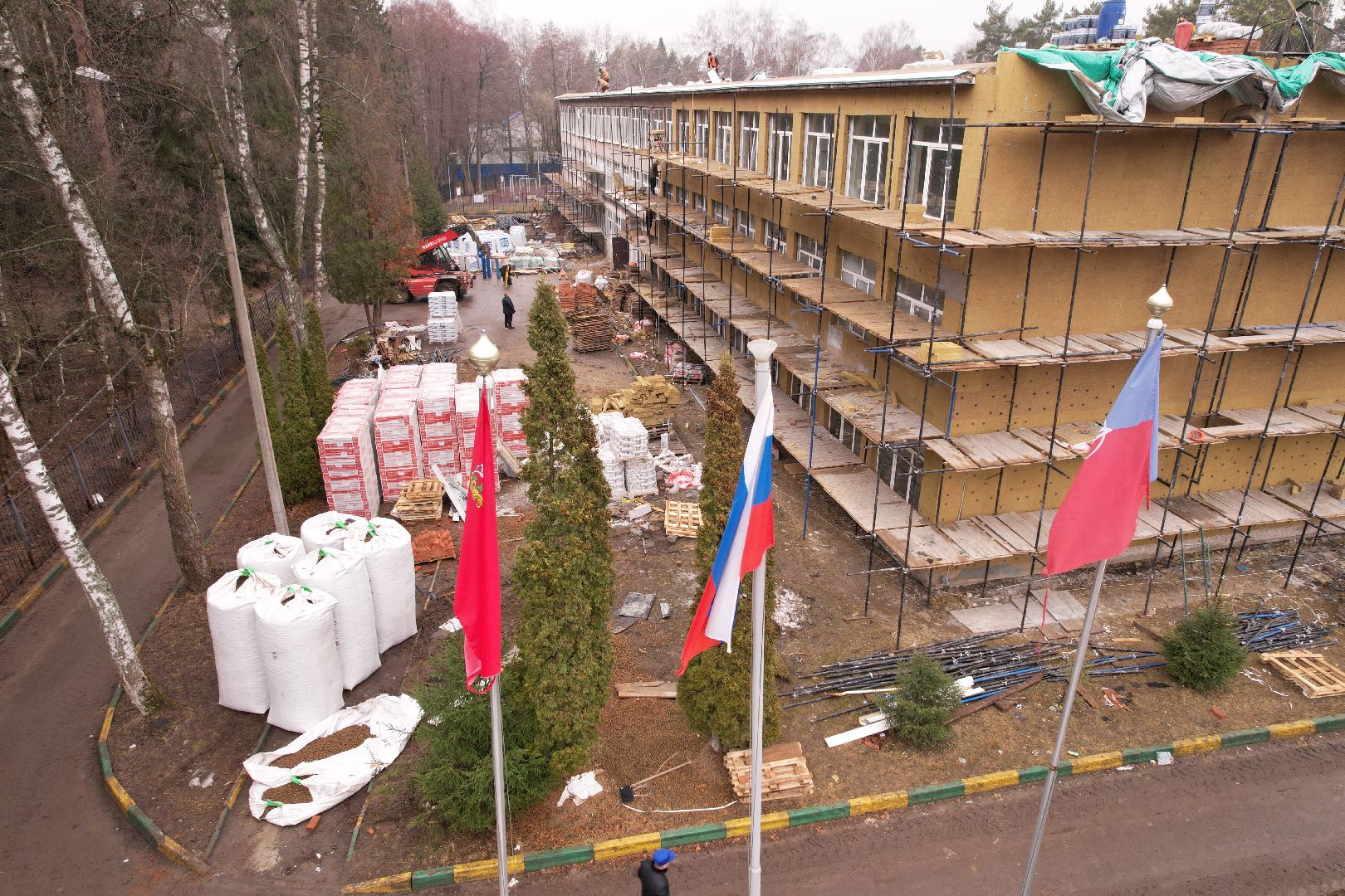 видео с коптера, школа 21 в щелково, капремонт школы в серково,