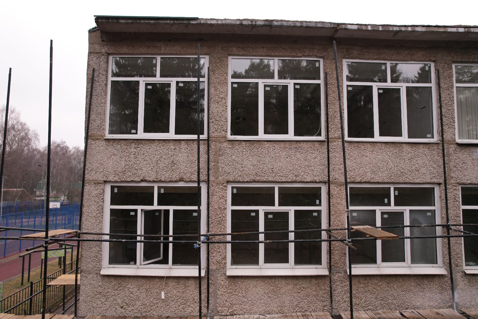 видео с коптера, школа 21 в щелково, капремонт школы в серково,