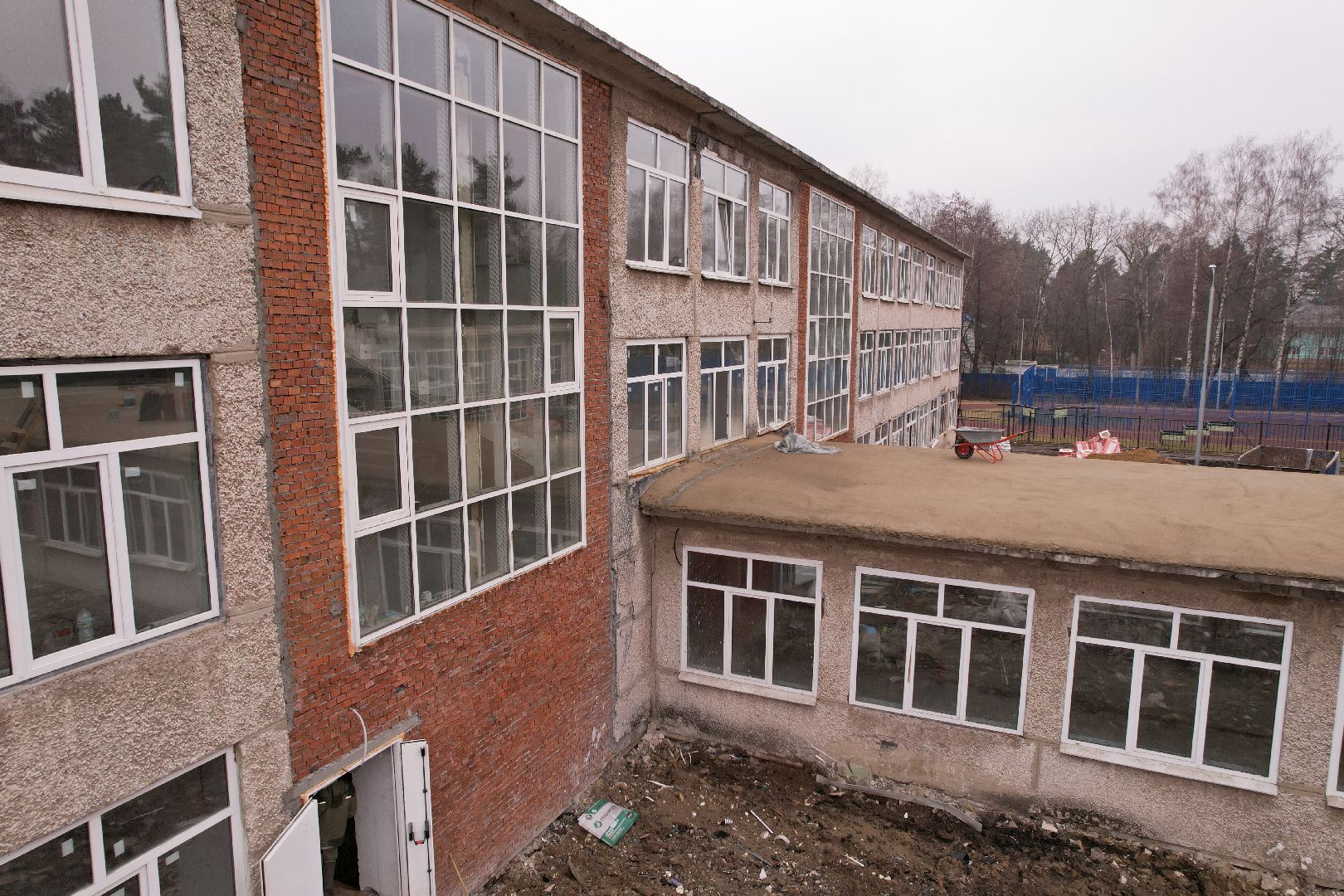 видео с коптера, школа 21 в щелково, капремонт школы в серково,