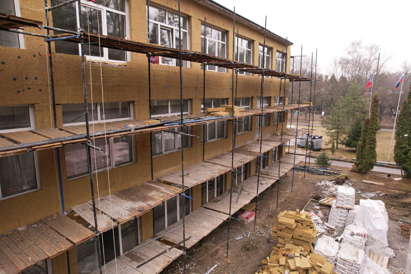 видео с коптера, школа 21 в щелково, капремонт школы в серково,