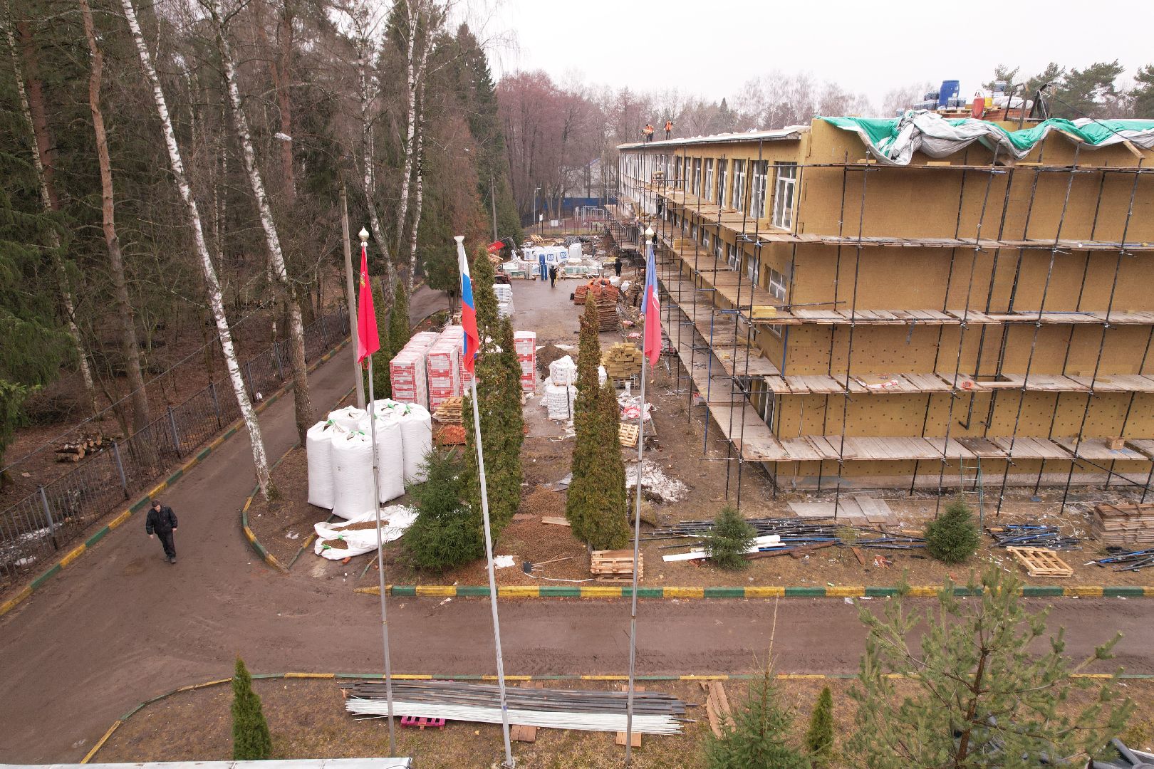 видео с коптера, школа 21 в щелково, капремонт школы в серково,