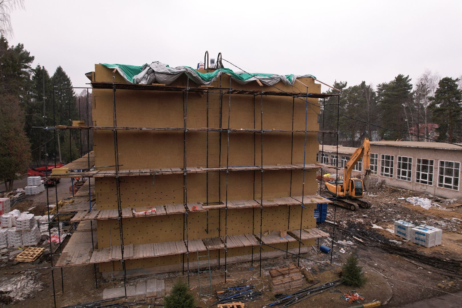 видео с коптера, школа 21 в щелково, капремонт школы в серково,