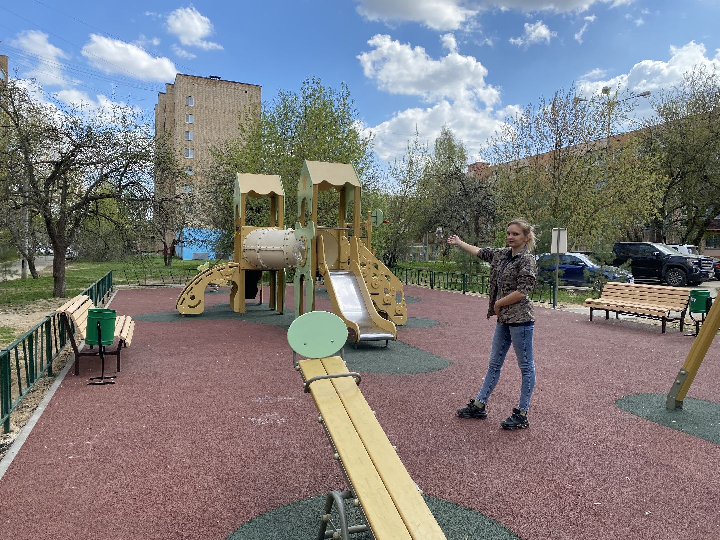 Чехов, благоустройство, детская площадка, дети, качели