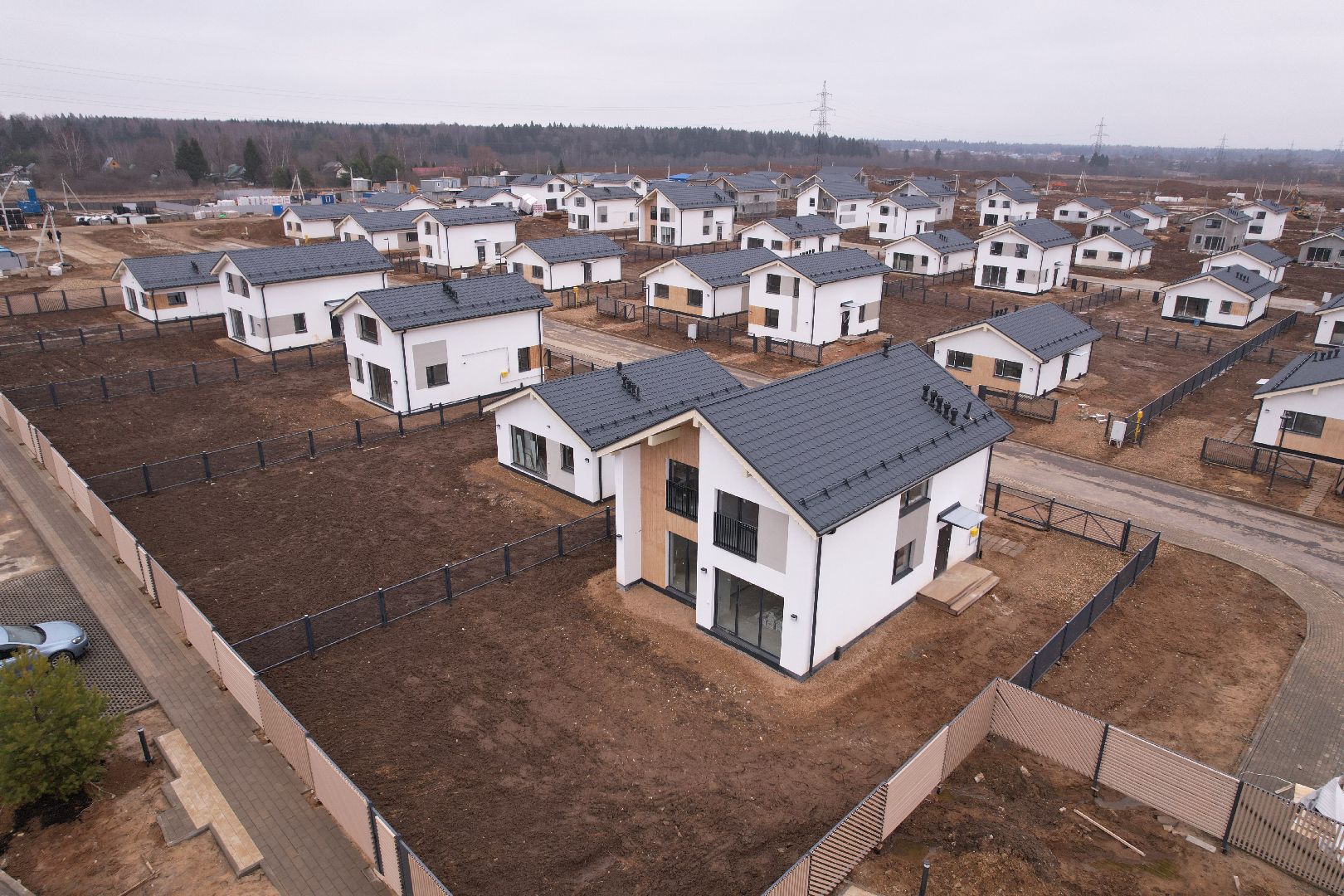 видео с коптера, строительство жилого кластера в истре,