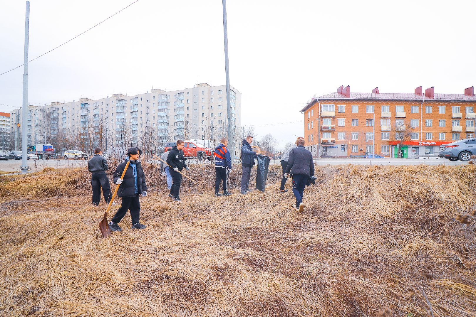 Клин, общество, субботник, благоустройство, экология, студенты, РГСУ,