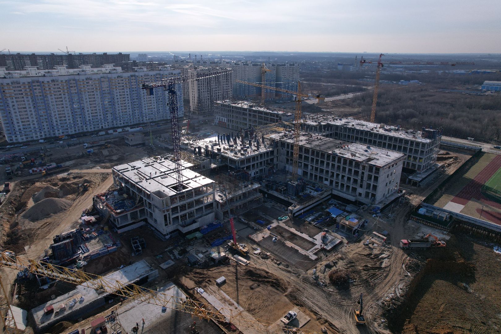 видео с коптера, госпиталь в балашихе, строительство госпиталя в ольгино,