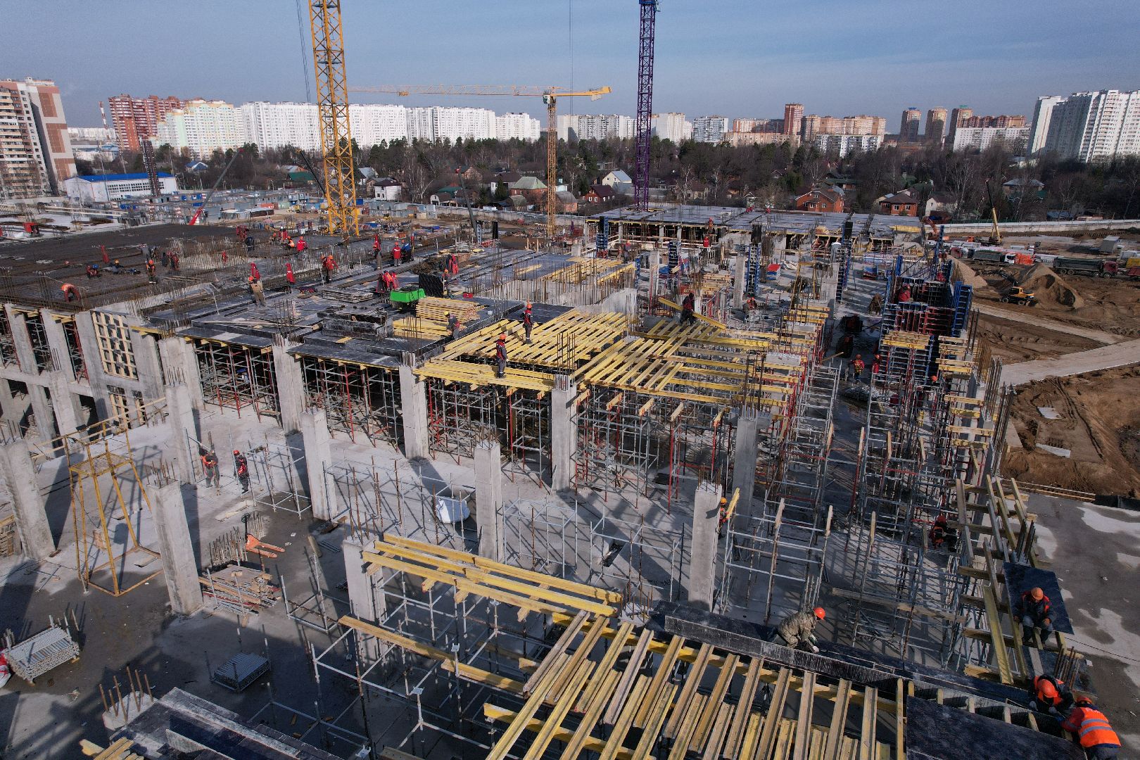 видео с коптера, госпиталь в балашихе, строительство госпиталя в ольгино,